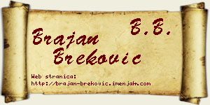 Brajan Breković vizit kartica